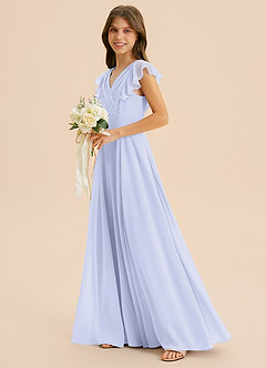 Azazie Anysa Junior Lavender A-Line Ruched Chiffon Dress image6