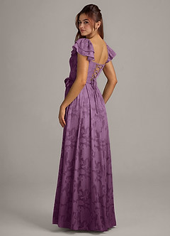 Azazie Aricella Bridesmaid Dresses Wisteria A-Line Corset Floral Burnout Dress image4