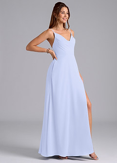 Azazie Sarella Bridesmaid Dresses Lavender A-Line with Pockets Chiffon Dress image3