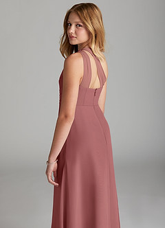 Azazie Maive Junior Amethyst A-Line Pleated Chiffon Dress image6