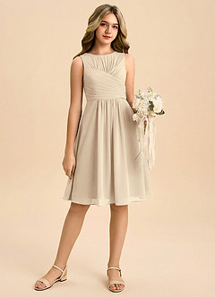 Azazie Skyla Junior Klä av A-Line i Chiffong Plisserad image1