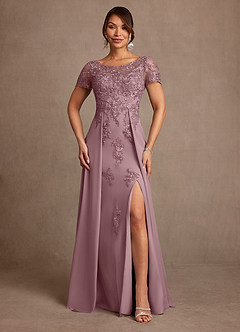Azazie Alva Mother of the Bride Dresses Dusty Rose A-Line Lace Dress image1