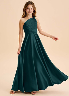 Azazie Charlize Junior Klä av A-Line i Stretch Satin Plisserad image5