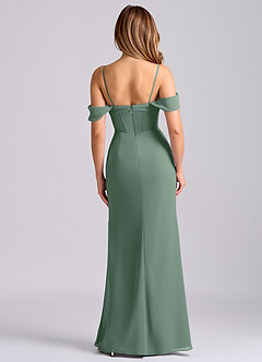 Azazie Joanne Final Sale Black Mermaid Off the Shoulder Chiffon Dress image6