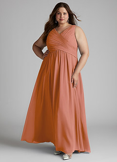 Azazie Flora Bridesmaid Dresses MAI TAI A-Line Pleated Chiffon Dress image10