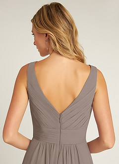 Azazie Pierrette Bridesmaid Dresses Taupe A-Line Pleated Chiffon Dress image6