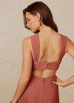 Christian Siriano Bridal for Azazie 1009 Bridesmaid Dresses Clay A-Line Pleated Chiffon Dress image5