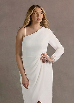 Kensie White One Shoulder Midi Dress image2
