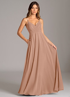 Azazie Amani Suknie dla druhen Linia A Pofałdowany Szyfon Do ziemi Sukienka image6