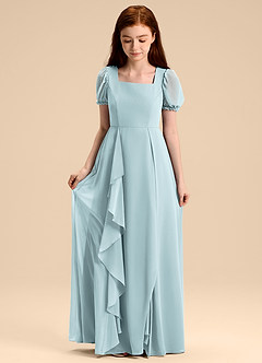 Azazie Priya Junior Mist A-Line Blouson Chiffon Dress image5