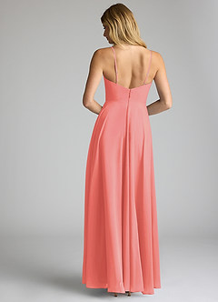 Azazie Akita Bridesmaid Dresses Coral A-Line Chiffon Dress image4