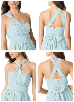 Azazie Olani Bridesmaid Dresses Mist A-Line Off the Shoulder Chiffon Convertible Dress image7