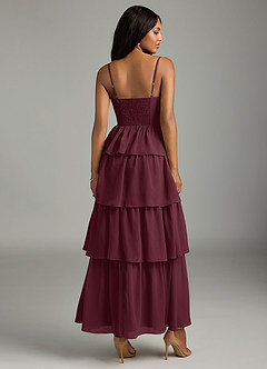 Azazie Kaiden Brautjungfernkleider A-Linie Herzausschnitt Chiffon Kleid Cabernetrot image2