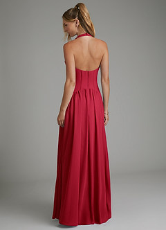 Azazie Alicia Bridesmaid Dresses Scarlet A-Line Pleated Chiffon Dress image6