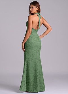 Azazie Valerie Jurken voor bruidsmeisjes Jurk van Bloemen Burn-out met Zeemeermin Geplooid Eucalyptus image6