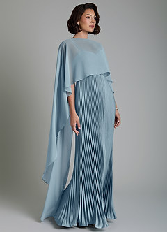 Azazie Micah Bridesmaid Dresses Dusty Blue A-Line Corset Stretch Satin Convertible Dress image6
