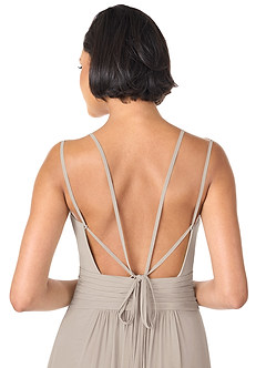 Azazie Farren Bridesmaid Dresses Frost A-Line Pleated Chiffon Convertible Dress image8