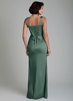 Azazie Amora Bridesmaid Dresses Sea Moss Mermaid Corset Stretch Satin Dress image2