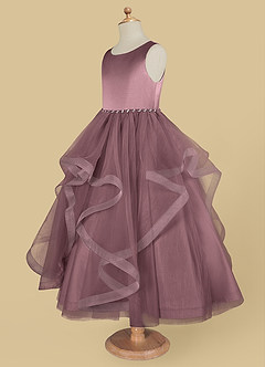 Azazie Sofia Flower Girl Dresses Vintage Mauve A-Line Beaded Tulle Dress image7