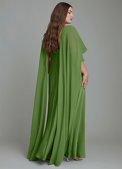 Azazie Stefania Robes de demoiselle d'honneur Robe Trapèze en Satin extensible Basilic image8