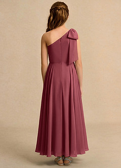 Azazie Guppy Girls Formal Jurken voor bloemenmeisjes A-Lijn Jurk van Chiffon One-Shoulder Merlot image2