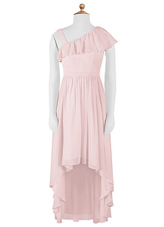 Azazie Mango Vestido de Rosa Rubor de Gasa/ Chiffon de Acampanado con Volante image1