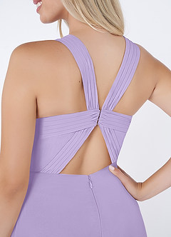 Azazie Jane Bridesmaid Dresses Lilac A-Line V-Neck Pleated Chiffon Dress image5