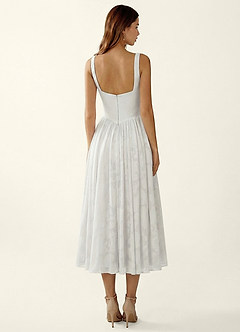 Ottavia White Jacquard Midi A-line Graduation Dress image2