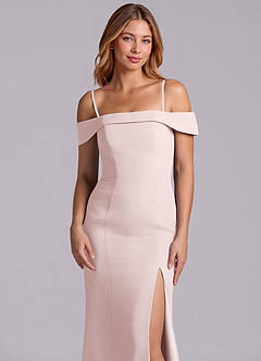 Azazie Luciana Brudtärnklänningar Klä av Tubklänning i Chiffong Av axeln Rodnande Rosa Konvertibel image7