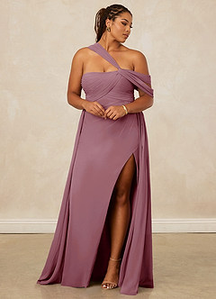 Christian Siriano Bridal for Azazie 1014 Bridesmaid Dresses Vintage Mauve A-Line Off the Shoulder Chiffon Dress image13