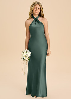 Azazie Chickie Junior Etui Plissee Stretch-Satin Kleid Seemoos image3