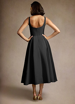 Olivia Black Pleated Midi Dress image5