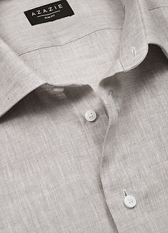 front Elliot Natural Linen 100% Linen Dress Shirt