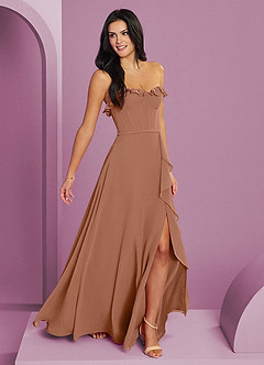 Barbie ♥ Azazie Final Sale Bronzer A-Line Sweetheart Neckline Chiffon Dress image4