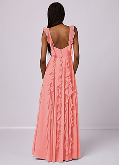 Barbie ♥ Azazie Bridesmaid Dresses Coral A-Line with Pockets Chiffon Dress image6
