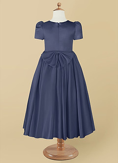 Azazie Anirra Flower Girl Dresses Stormy Ball-Gown Pleated Matte Satin Dress image10
