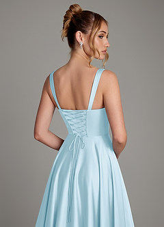 Azazie Azaria Bridesmaid Dresses Sky Blue A-Line Corset Stretch Satin Dress image2
