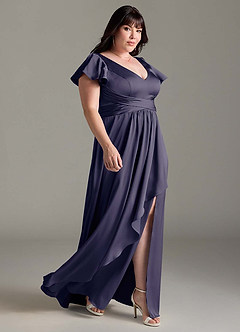 Azazie Omari Bridesmaid Dresses Stormy A-Line Stretch Satin Dress image11