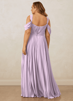 Christian Siriano Bridal for Azazie 1013 Bridesmaid Dresses Frosted Lilac A-Line Off the Shoulder Chiffon Dress image12
