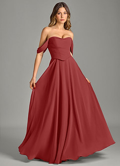 Azazie Chelsey Vestidos de damas de honor Vestido de Óxido de Gasa de Corte en A Convertible con Vestidos sin tirantes image5