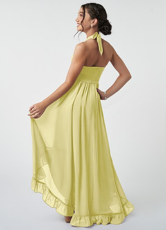 Azazie Hermione Junior Robe Trapèze en Mousseline de soie Sorbet Citron image5