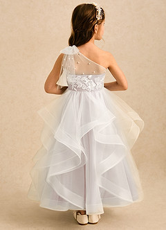 Azazie Zoey Flower Girl Dresses Rose Petal Ball-Gown Lace Tulle Dress image2