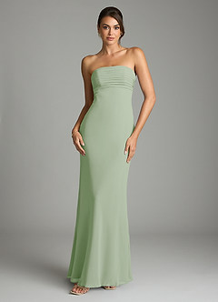 Azazie Saylor Brudtärnklänningar Klä av Sjöjungfru i Chiffong Axelbandslös Dusty Sage image3