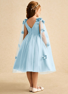 Azazie Staria Blumenmädchenkleider Ballkleid Gestreift Tüll Kleid Himmelblau image9