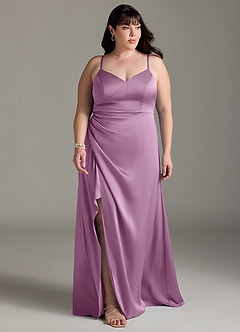 Azazie Marchella Brautjungfernkleider A-Linie Korsett Stretch-Satin Kleid Blauregen image7