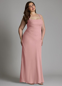 Azazie Agustina Bridesmaid Dresses Dusty Rose Mermaid Corset Chiffon Dress image14