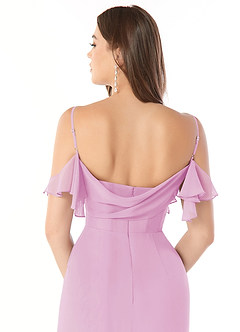 Azazie Emeralda Abiti da Damigella Abito Tubino in Chiffon a Spalla Scoperta Rosa Confetto image5