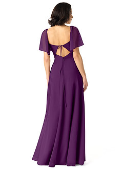 Azazie Chloe Bridesmaid Dresses Grape A-Line Sweetheart Neckline Chiffon Dress image2
