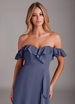 Azazie Lyra Bridesmaid Dresses Stormy A-Line Chiffon Convertible Dress image9