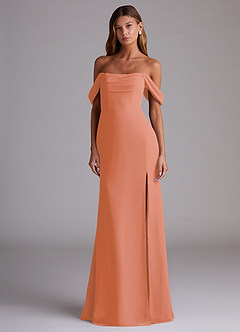 Azazie Saige Bridesmaid Dresses Sunset A-Line Off the Shoulder Chiffon Convertible Dress image3